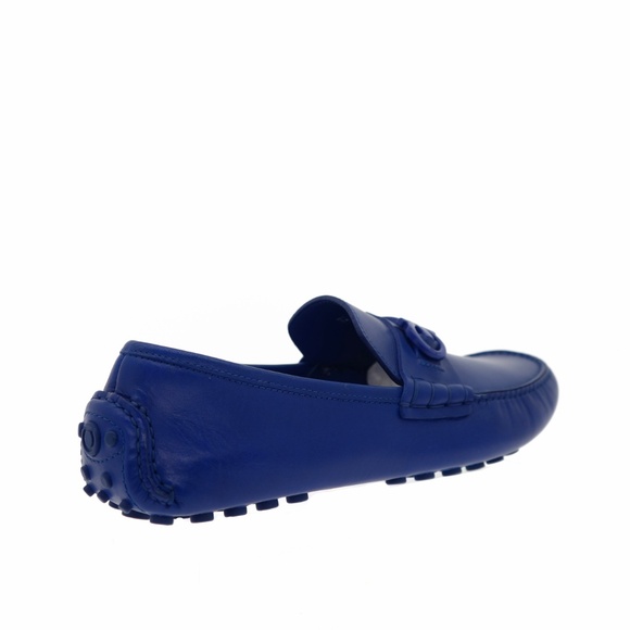 Salvatore Ferragamo Grazioso Gancini Loafers Blue Leather Size 9 New main image 4